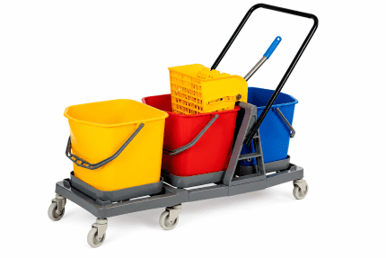 Three Bucket Trolley with Plastic Frame