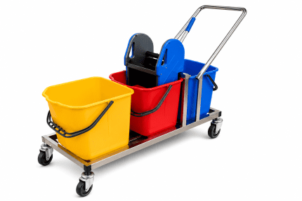 Three Bucket Trolley with Steel Frame