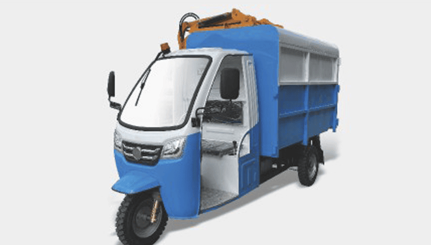 THREE-WHEELED DUMP-BARREL REMOVAL VEHICLE
