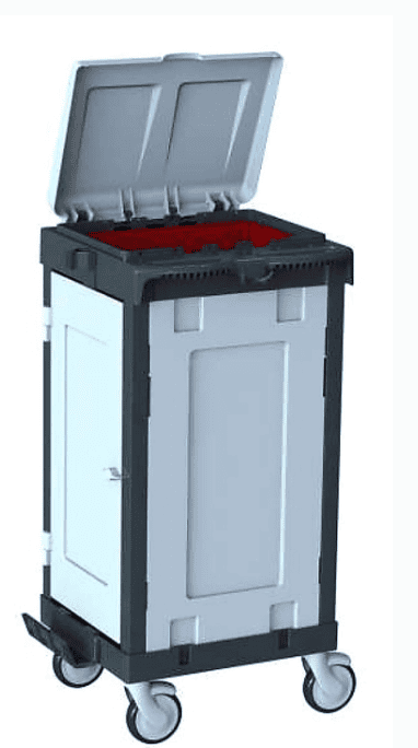 Hygienix W 090 D - Enclosed Single-Bag Waste Trolley