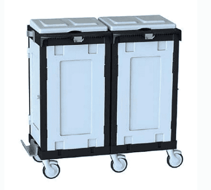 Hygienix W 099 D - Enclosed Dual-Bin Waste Trolley