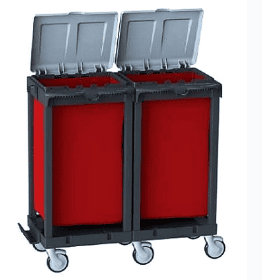 Hygienix W 099 - Open Dual-Bin Waste Sorting Trolley